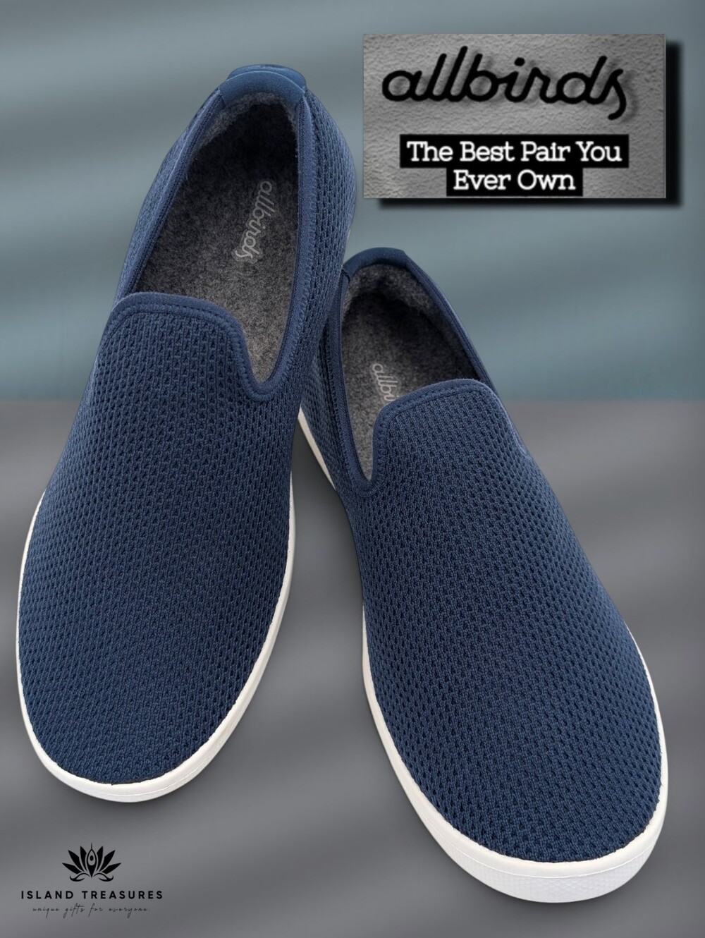 Allbirds Tree Lounger Size 10 Men's Navy Blue Slip-On Knit Eucalyptus Fiber